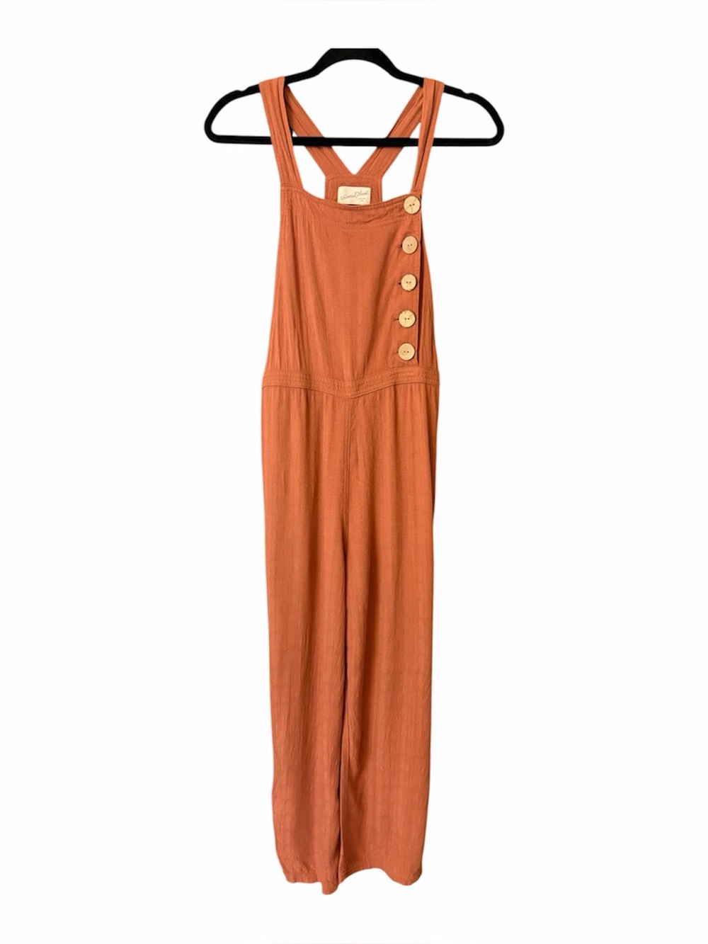 Universal Thread Side-Button Wide-Leg Cropped Overalls Jumpsuit